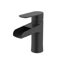 waterfall square Black Water Saver Tap Single Hole Wash Basin Faucet Single Handle Hot and Cold Taps